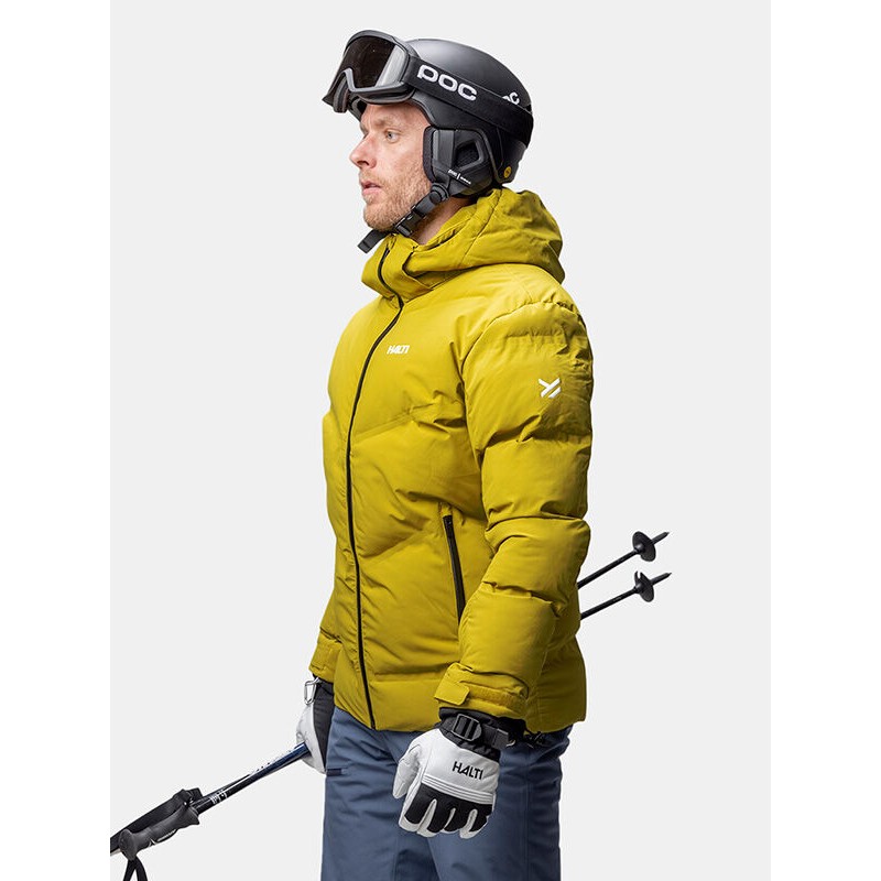 Topla in vodoodporna moška smučarska puhovka Halti Nordic – brezšivna Microtherm® Arcty izolacija, reciklirani materiali in elegantna zasnova. Idealna za mrzle zimske razmere in smučanje v vseh pogojih.