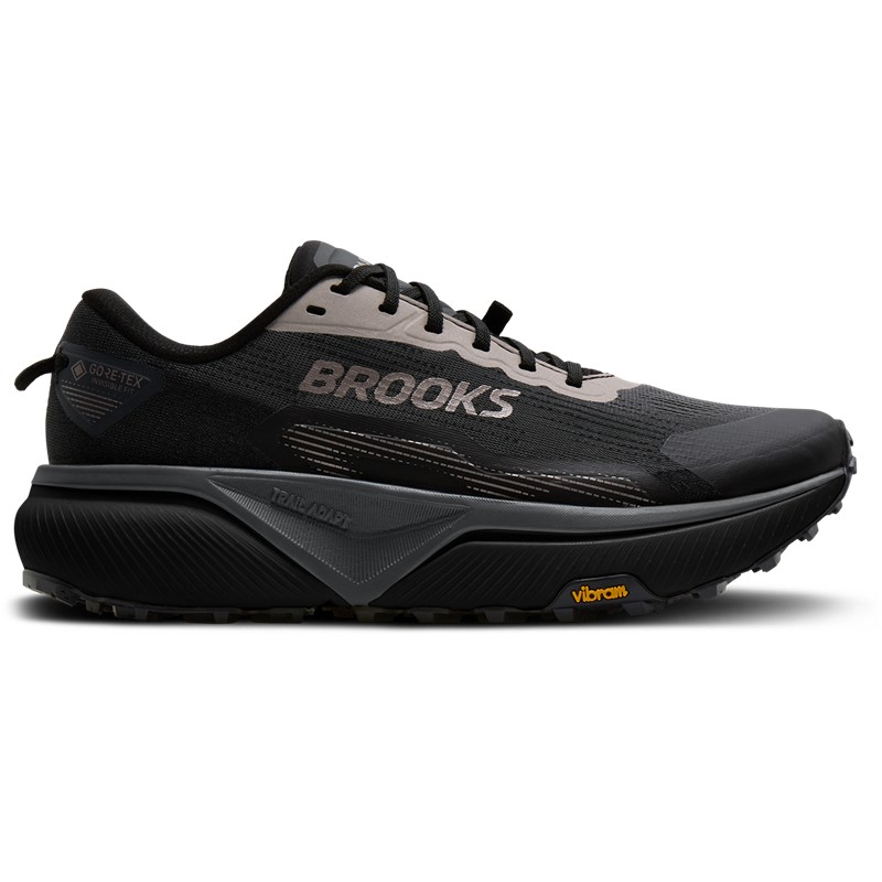 Vodoodporne moške trail superge Brooks Cascadia 20 GTX z blaženjem DNA FLASH v2, tehnologijo TrailAdapt in podplatom Vibram Megagrip za tehnične poti ter mokre razmere.