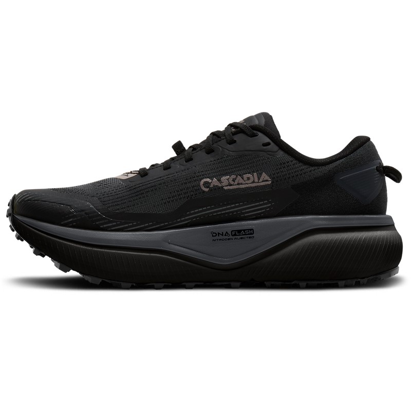Vodoodporne moške trail superge Brooks Cascadia 20 GTX z blaženjem DNA FLASH v2, tehnologijo TrailAdapt in podplatom Vibram Megagrip za tehnične poti ter mokre razmere.