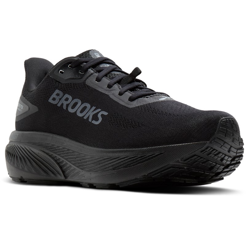 Vodoodporne moške cestne tekaške superge Brooks Ghost 18 GTX z membrano GORE‑TEX Invisible Fit, mehkim blaženjem DNA LOFT v3 in podplatom RoadTack za tek v dežju.