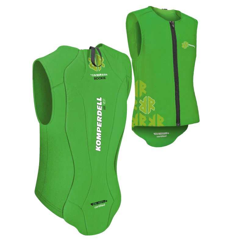 Komperdell Air Vest Green – otroška zaščita za hrbet z najvišjo varnostjo EN 1621. Lahka, prožna in udobna, idealna za smučanje in deskanje. Pralna in odporna na udarce. Nakupuj varno v AS Sport Outlet!