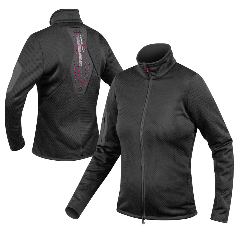 Odkrij popolno ravnovesje med zaščito in udobjem! Ženski midlayer KOMPERDELL Full Zip z vgrajenim CrossFlex ščitnikom za hrbet nudi najvišjo varnost (EN 1621-2), mehkobo in svobodo gibanja. Idealna izbira za smučanje in zimske avanture.
