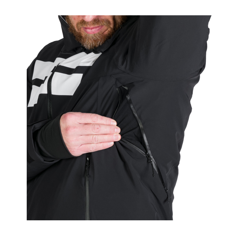 Moška smučarska jakna NORTHFINDER VALERIO ponuja 10K/10K vodoodporno zaščito, toplo izolacijo PrimaLoft® Eco Black in PFC-free obdelavo. Snežni pas, snemljiva 3D kapuca in vodoodporne YKK® zadrge za brezskrbne dni na snegu.