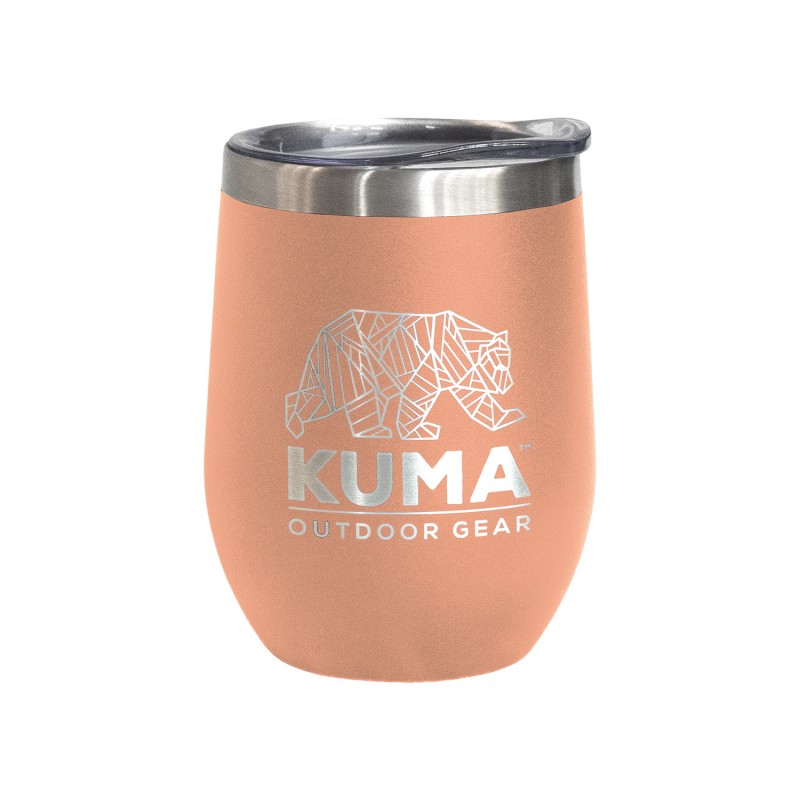 Prenosni kozarec KUMA Wine Tumbler iz dvojnega nerjavečega jekla je idealen za uživanje najljubših pijač na poti. Vakuumsko zatesnjen, prašno lakiran in odporen proti razlitju. Prostornina 355 ml.