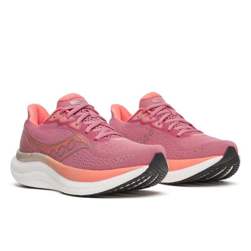 Odkrij ženske tekaške superge Saucony Triumph 23 z vrhunskim blaženjem PWRRUN PB, lahkotnim občutkom in izjemnim udobjem za dolge teke in vsakodnevne treninge. Zaženi svoj najboljši tek!