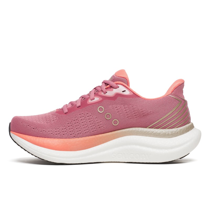 Odkrij ženske tekaške superge Saucony Triumph 23 z vrhunskim blaženjem PWRRUN PB, lahkotnim občutkom in izjemnim udobjem za dolge teke in vsakodnevne treninge. Zaženi svoj najboljši tek!