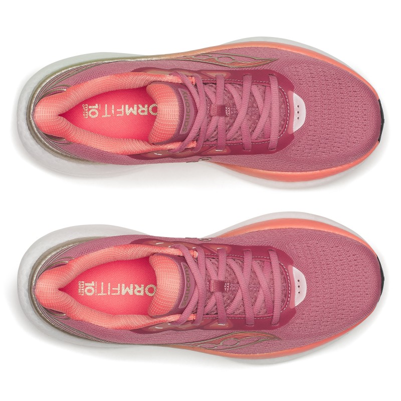 Odkrij ženske tekaške superge Saucony Triumph 23 z vrhunskim blaženjem PWRRUN PB, lahkotnim občutkom in izjemnim udobjem za dolge teke in vsakodnevne treninge. Zaženi svoj najboljši tek!