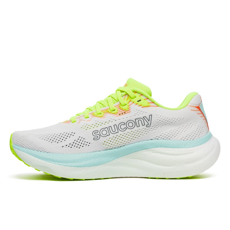 Saucony Ride 19 ženske tekaške superge zagotavljajo vrhunsko blaženje PWRRUN , lahkotnost in odzivnost za vsak tek. Popolna izbira za trening, dolge razdalje in vsakodnevni tek.