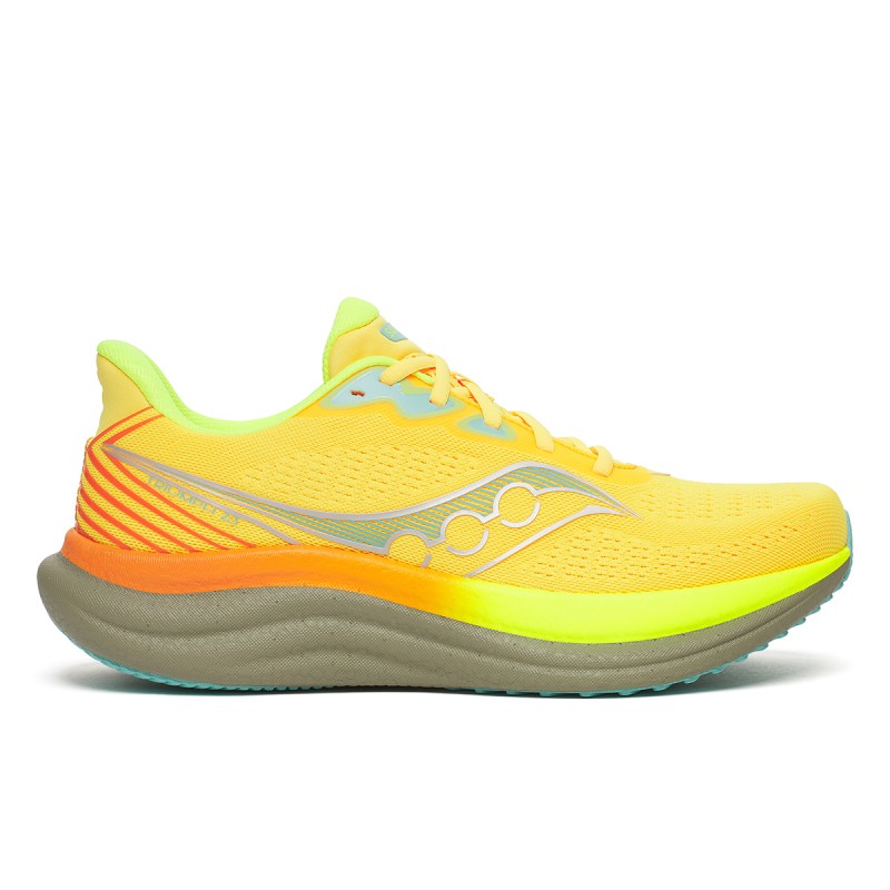 Saucony Triumph 23 moške tekaške superge z vrhunskim PWRRUN PB blaženjem za dolge teke in maksimalno udobje. Lahke, odzivne in zračne – popolna izbira za vsak trening.