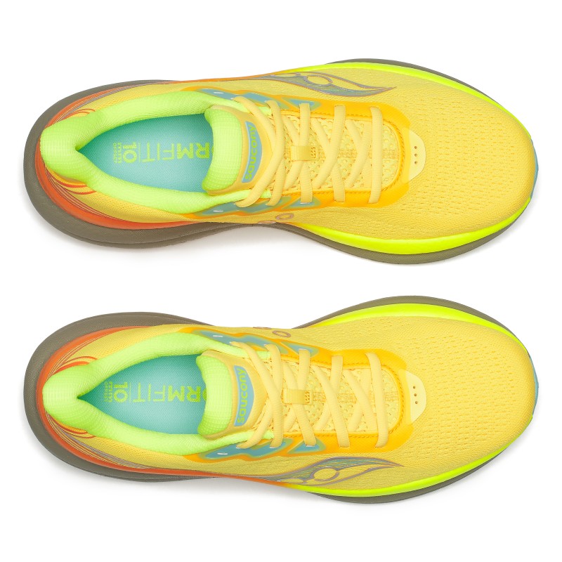 Saucony Triumph 23 moške tekaške superge z vrhunskim PWRRUN PB blaženjem za dolge teke in maksimalno udobje. Lahke, odzivne in zračne – popolna izbira za vsak trening.