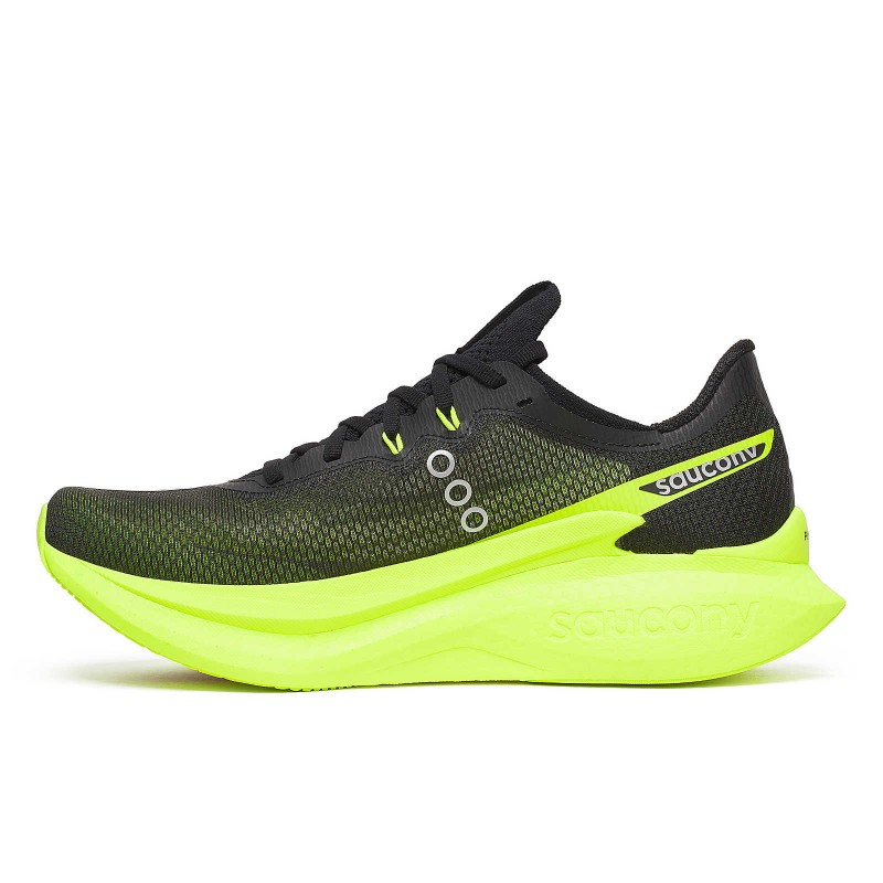 Elite moške tekaške superge Saucony Endorphin Pro 5 s karbonsko ploščo. Maksimalen povratek energije in hitrost za maraton ter tekmovanja. Naroči pri AS Sport Outlet.