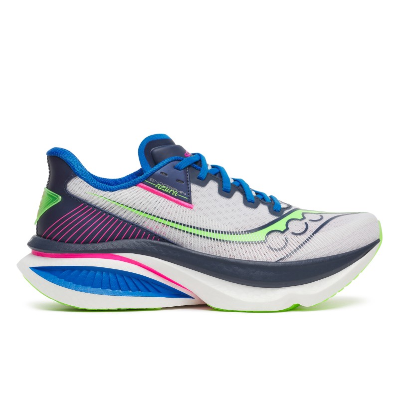 Odkrij moške tekaške superge Saucony Endorphin Azura – ultralahki tekaški copati s PWRRUN PB blaženjem, SPEEDROLL tehnologijo in vrhunskim oprijemom za hitre treninge in vsakodnevni tek.