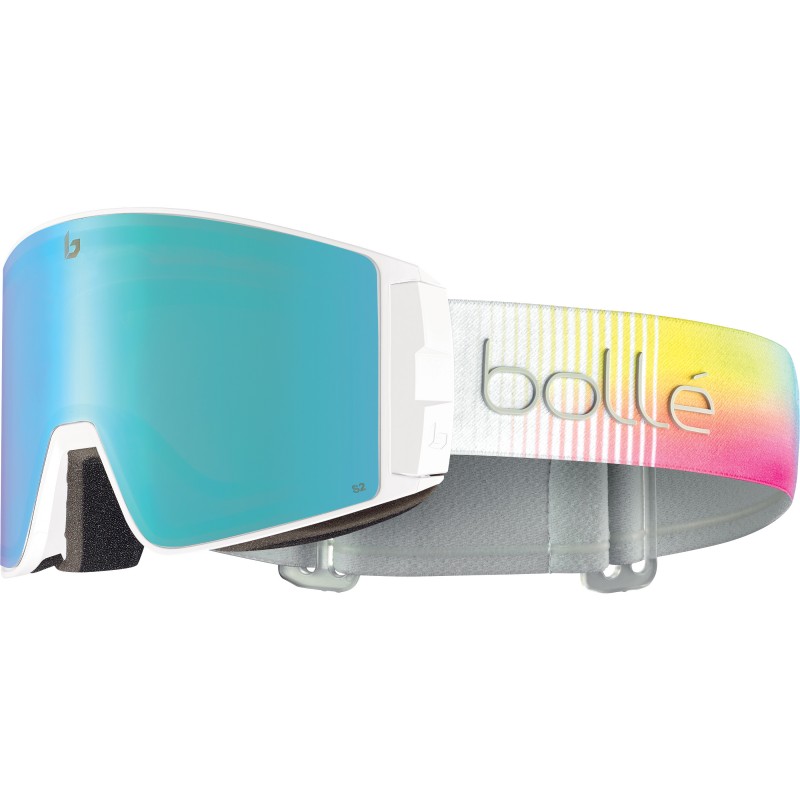 Freeride smučarska očala Bollé Blackridge z Azure lečo Cat. 2, širokim vidnim poljem in 100 % UV zaščito. Odlična vidljivost v mešanih razmerah. AS Sport Outlet.