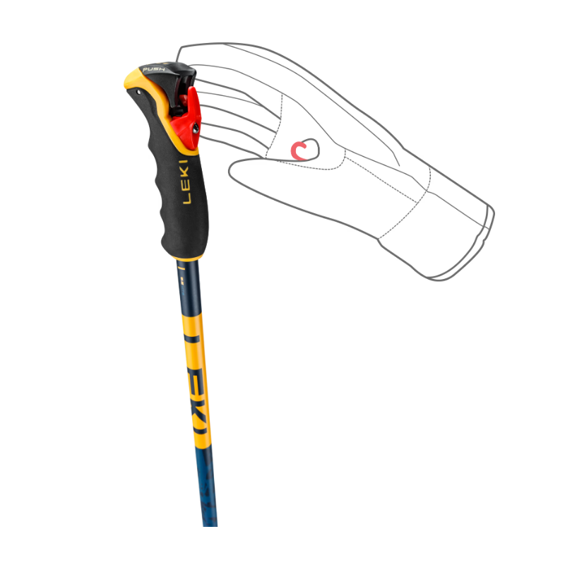 Smučarske palice LEKI Spitfire 3D s kakovostnim aluminijem HTS 6.5, ergonomskim Pro G ročajem in inovativnim Trigger 3D sistemom zagotavljajo popoln nadzor, varnost in udobje pri freeride smučanju.