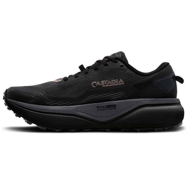 Vodoodporne moške trail superge Brooks Cascadia 20 GTX z blaženjem DNA FLASH v2, tehnologijo TrailAdapt in podplatom Vibram Megagrip za tehnične poti ter mokre razmere.