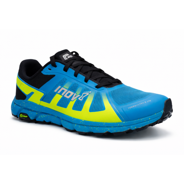 Moške trail superge INOV8 TERRAULTRA G 270 z Graphene Grip podplatom in 0 mm dropom. Široko prileganje, vrhunsko blaženje POWERFLOW MAX in energijski povratek za dolge ultra trail teke.