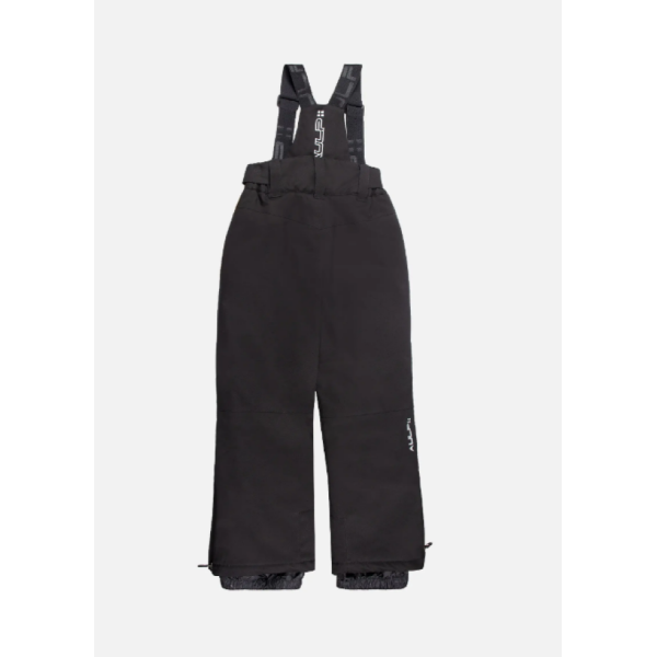 Otroške smučarske hlače AULP SAVIO z vodoodporno membrano 10K/10K, odstranljivimi naramnicami in snežnimi gamašami zagotavljajo toplino in zaščito na snegu.