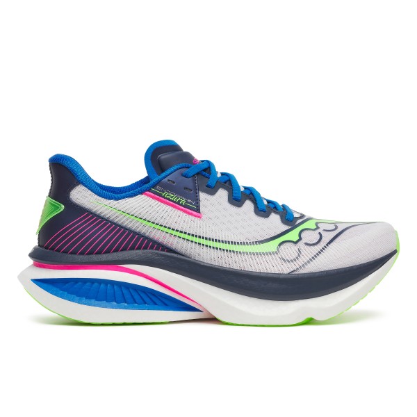 Odkrij moške tekaške superge Saucony Endorphin Azura – ultralahki tekaški copati s PWRRUN PB blaženjem, SPEEDROLL tehnologijo in vrhunskim oprijemom za hitre treninge in vsakodnevni tek.