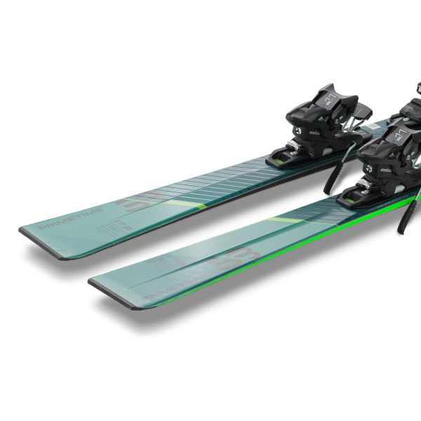 Vsestranske karving smuči Elan Primetime 33 25/26 s profilom Amphibio, tehnologijo PowerMatch in pripadajočimi vezmi EM 11.0 GW Fusion X.