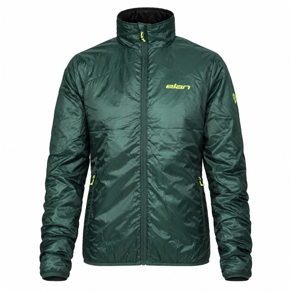 Moška obojestranska izolacijska jakna ELAN DEMO JACKET REVERSIBLE z lahkim polnilom DuPont Sorona 60 g. Izdelana je iz poliestrske tkanine Ripstop z recikliranimi vlakni in prijetnim občutkom bombaža na otip. Vodoodbojna obdelava DWR brez PFC zagotavlja dodatno zaščito pred rahlim dežjem in snegom. Jakna ima dva stranska žepa in omogoča obojestransko nošenje. Primerna je kot samostojna prehodna jakna ali dodatni izolacijski sloj pod trislojno smučarsko jakno.