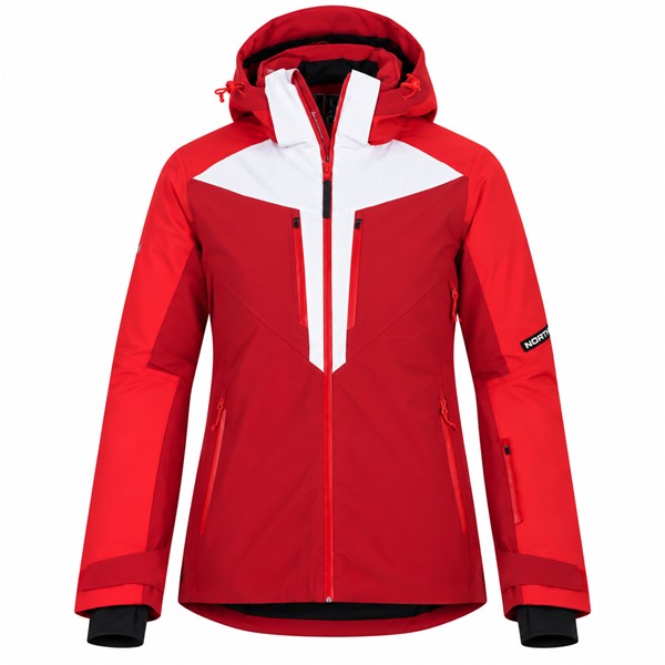 Moška smučarska jakna NORTHFINDER STEPHAN rdeča z izolacijo PrimaLoft® Eco Black. Dvoslojni raztegljivi material zagotavlja vodni stolpec 10.000 mm in zračnost 10.000 g/m²/24 h. Jakna ima popolnoma lepljene šive, varnostni reflektor RECCO®, odstranljivo 3D-nastavljivo kapuco, prezračevanje pod pazduhami, snežno manšeto, zadrge YKK® in praktične žepe za smučarsko opremo.