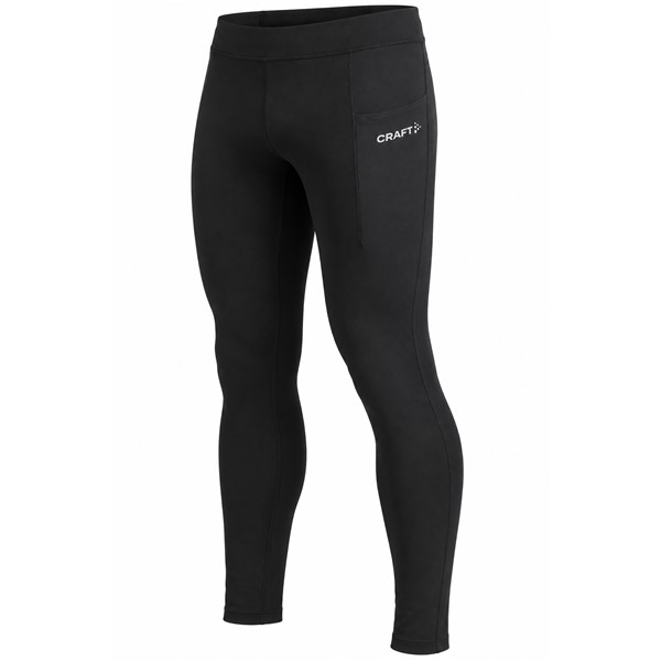 Originalne moške funkcionalne tekaške pajkice CRAFT ADV Essence Warm Tights 3 M Black v črni barvi. Mehka in raztegljiva jersey tkanina z rahlo krtačeno notranjostjo zagotavlja prijetno toplotno udobje med intenzivnimi treningi v hladnem vremenu. Izboljšana elastičnost, nastavljiva notranja vrvica v pasu, dva stranska žepa in odsevni detajli zagotavljajo dodatno funkcionalnost pri jesenskem in zimskem teku.