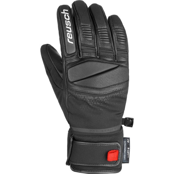 Moške smučarske rokavice REUSCH MASTERY v črno-beli barvni kombinaciji BLACK/WHITE. Izjemno topla sintetična izolacija R-LOFT™, kakovostno kozje usnje, prožen in zračen Softshell, podloga MicroActive, mehka zaščita členkov in prstov ter nastavljivo zapenjanje na ježka zagotavljajo toploto, udobje in odličen oprijem med smučanjem.