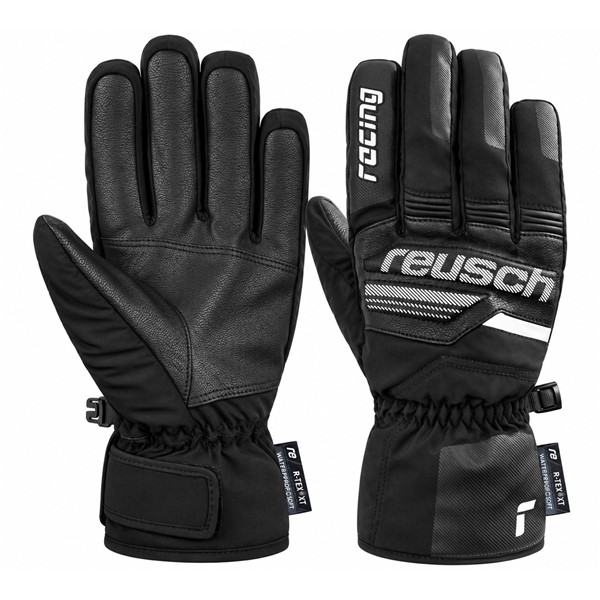 Moške smučarske rokavice REUSCH SKI RACE VC R-TEX® XT v črno-beli barvni kombinaciji. Nepremočljiva in zračna membrana R-TEX® XT, sintetična izolacija R-LOFT™, dlan Quantum PU, mehka zaščita členkov in prstov, podloga MicroActive ter nastavljivo zapenjanje na ježka zagotavljajo toploto, udobje in športen videz med smučanjem.