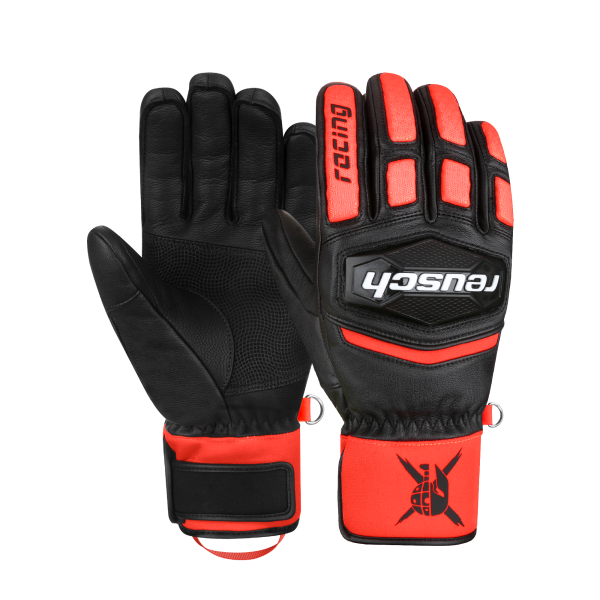 Moške smučarske rokavice REUSCH WORLDCUP WARRIOR TEAM v črno-rdeči barvni kombinaciji BLACK / FLUO RED. Kakovostno kozje usnje, sintetična izolacija TecFill™, kompozitna zaščita členkov, mehko oblazinjenje prstov, podloga MicroActive in zunanji šivi zagotavljajo toploto, udobje ter natančen oprijem med športnim smučanjem.