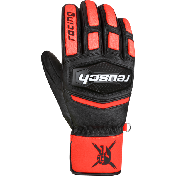 Moške smučarske rokavice REUSCH WORLDCUP WARRIOR TEAM v črno-rdeči barvni kombinaciji BLACK / FLUO RED. Kakovostno kozje usnje, sintetična izolacija TecFill™, kompozitna zaščita členkov, mehko oblazinjenje prstov, podloga MicroActive in zunanji šivi zagotavljajo toploto, udobje ter natančen oprijem med športnim smučanjem.