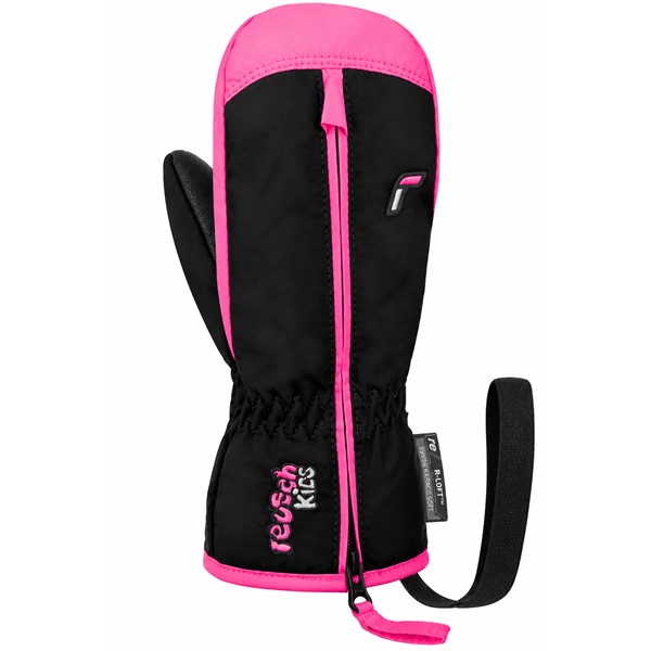 Otroške smučarske rokavice REUSCH BEN MITTEN v barvni kombinaciji BLACK / KNOCKOUT PINK. Izjemno topla izolacija R-LOFT™, dolga zadrga za enostavno oblačenje, dlan Quantum PU, podloga MicroActive in varnostni trak proti izgubi zagotavljajo toploto, udobje ter praktičnost med zimskimi aktivnostmi najmlajših.