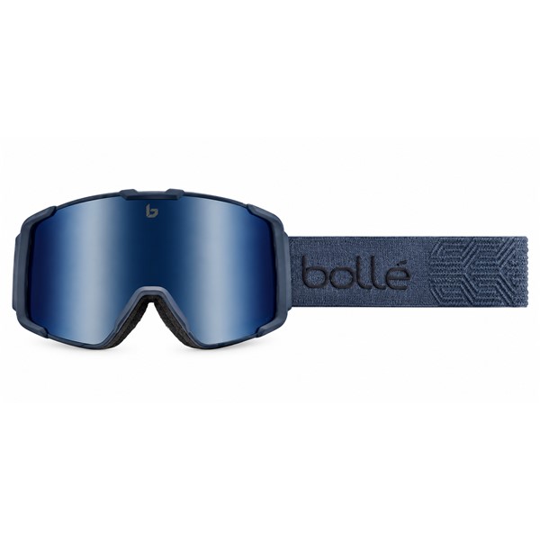 Fotokromatska smučarska očala BOLLÉ CERRO Totem Blue Matte – Azure Photochromic Cat. 1–3 z atraktivnim modrim matiranim okvirjem in modro fotokromatsko lečo. Tehnologija SLF Photochromic omogoča samodejno prilagajanje svetlobi v kategorijah 1–3 s prepustnostjo VLT 45–10 %. Očala zagotavljajo 100 % UV-zaščito, široko vidno polje, dvojno cilindrično lečo, premaza Anti-Fog in Anti-Scratch, prezračevanje Flow-Tech ter OTG-zasnovo za uporabnike korekcijskih očal.