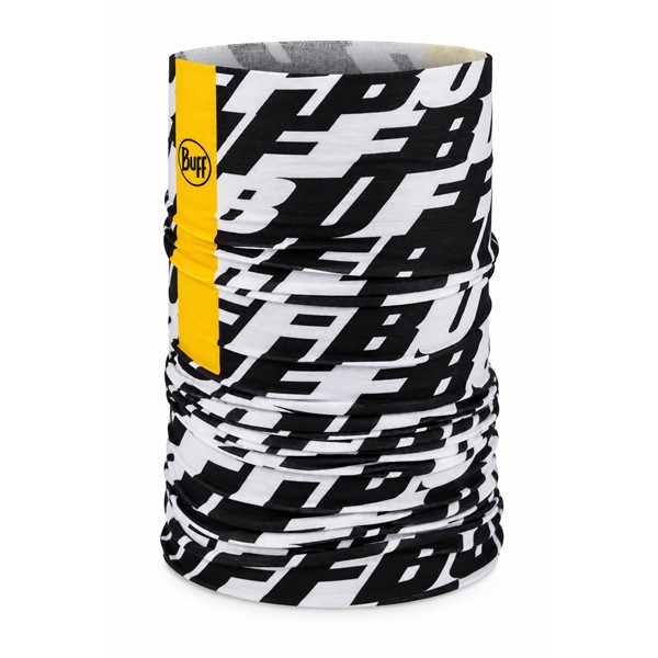 Originalna večnamenska tuba BUFF® CoolNet UV® Logo Multi s črno barvno osnovo in atraktivnimi večbarvnimi logotipi. Izdelana iz 95 % recikliranega poliestra in 5 % elastana, z zaščito UPF 50, štirismerno raztegljivostjo in učinkovitim odvajanjem vlage. Primerna za tek, pohodništvo, kolesarjenje, potovanja in poletne športne aktivnosti.
