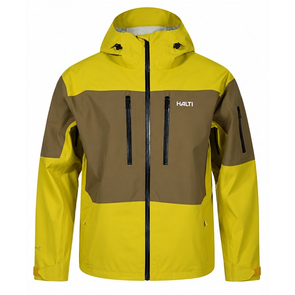 Unisex smučarska jakna HALTI Rizle 3L DX Avocado Oil Green v atraktivni olivno zeleni in rumeni barvni kombinaciji G53. Napredna trislojna membrana DrymaxX Nano zagotavlja vodni stolpec 25.000 mm in zračnost 20.000 g/m²/24 h. Jakna ima dodatne toplotne panele PrimaLoft Thermo Fleece, popolnoma lepljene šive, prezračevanje pod pazduhami, vodoodbojne zadrge, nastavljivo kapuco in notranjo snežno zaščito.