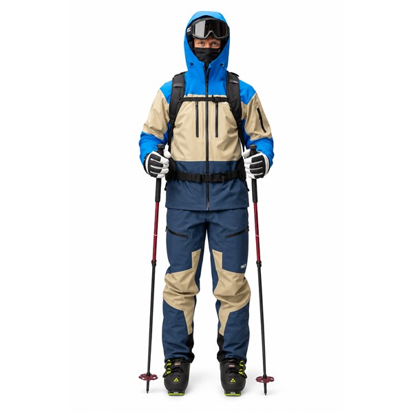 Unisex smučarske hlače HALTI Rizle 3L DX Sargasso Sea Blue v modri barvni kombinaciji G36. Napredna trislojna membrana DrymaxX Nano zagotavlja vodni stolpec 25.000 mm in zračnost 20.000 g/m²/24 h. Hlače imajo visok oprsnik, nastavljive naramnice, dvosmerno sprednjo zadrgo, prezračevanje, prostorne žepe, anatomsko oblikovana kolena, ojačitve Stretch Cordura in notranje snežne gamaše.