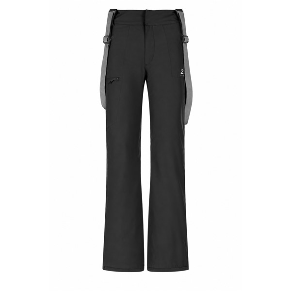 Ženske smučarske hlače 2117 KABO BLACK z vodnim stolpcem 15.000 mm in zračnostjo 15.000 g/m²/24 h. Membrana Tritech, izolacija ALTO Wool z 30 % volne in 70 % recikliranega poliestra, raztegljiv material s 45 % recikliranega poliestra, odstranljive naramnice, nastavljiv pas in notranje snežne gamaše zagotavljajo toploto, zaščito in udobje med smučanjem.