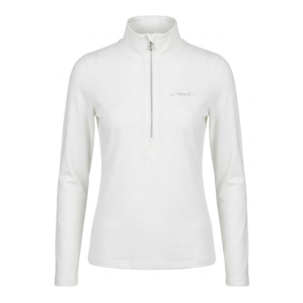 Ženski smučarski puli REUSCH PREMIUM WHITE v elegantni belo-srebrni barvni kombinaciji. Mehak material iz 95 % bombaža in 5 % elastana, udoben višji ovratnik in praktična kratka zadrga zagotavljajo prijetno toploto, svobodo gibanja in vsestransko uporabnost pri smučanju ter v prostem času.