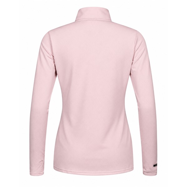 Ženski tehnični smučarski puli HALTI JAAKO VEILED PINK v elegantni nežno roza barvi. Lahek material Active Dry Sport Knit iz 94 % recikliranega poliestra in 6 % elastana, mrežasto strukturirana notranjost ter visok ovratnik zagotavljajo učinkovito odvajanje vlage, zračnost in svobodo gibanja pri smučanju, pohodništvu ter drugih športnih aktivnostih.
