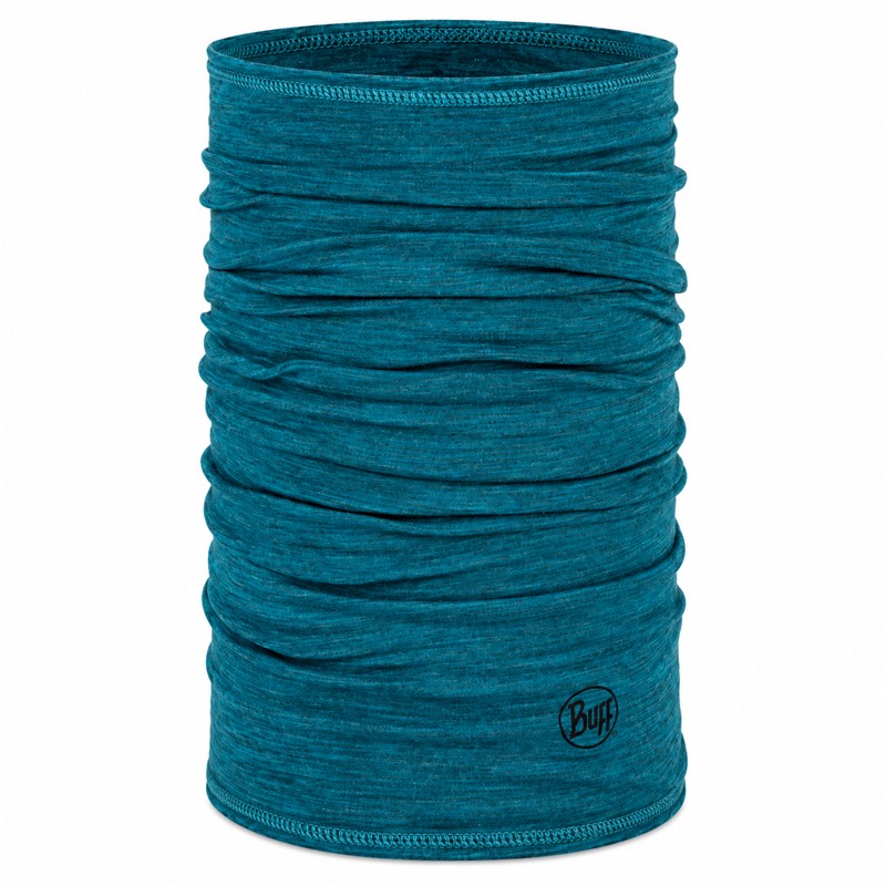 Lahka večnamenska tuba BUFF® Merino Lightweight Solid Teal iz 100 % naravne merino volne za pohodništvo, kolesarjenje, športne aktivnosti in vsakodnevno uporabo v hladnejšem vremenu.