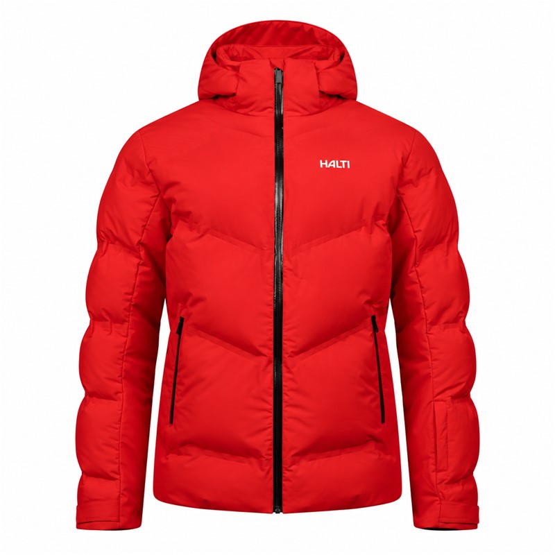 Moška smučarska jakna HALTI Nordic Arcty II Red v atraktivni rdeči barvi E65 Halti Red. Napredna brezšivno varjena izolacijska konstrukcija Microtherm Arcty, izolacija Microtherm Thermofill iz 100 % recikliranega poliestra ter vodoodporen material X-Welded zagotavljajo učinkovito zaščito pred mrazom in vlago. Jakna ima vodni stolpec 15.000 mm, zračnost 15.000 g/m²/24 h, snemljivo kapuco, prezračevalne odprtine, vodoodbojne zadrge in notranjo snežno zaščito.