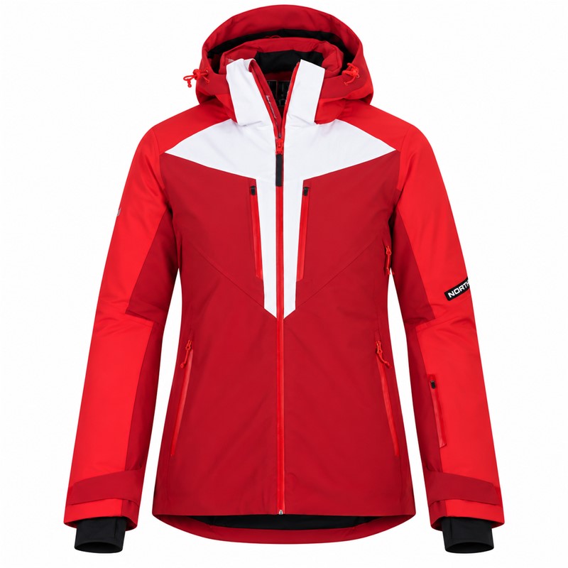 Moška smučarska jakna NORTHFINDER STEPHAN rdeča z izolacijo PrimaLoft® Eco Black. Dvoslojni raztegljivi material zagotavlja vodni stolpec 10.000 mm in zračnost 10.000 g/m²/24 h. Jakna ima popolnoma lepljene šive, varnostni reflektor RECCO®, odstranljivo 3D-nastavljivo kapuco, prezračevanje pod pazduhami, snežno manšeto, zadrge YKK® in praktične žepe za smučarsko opremo.