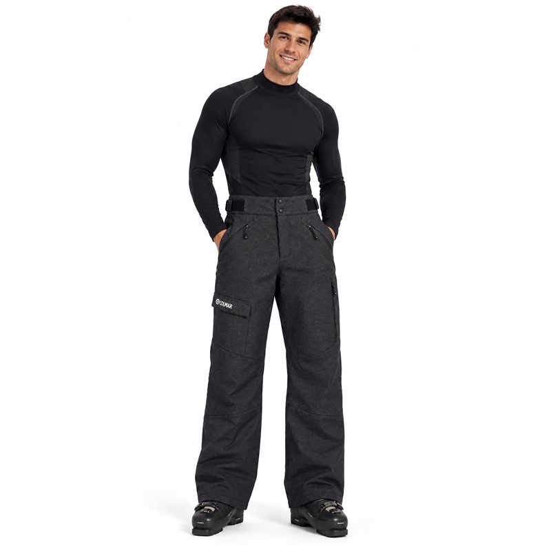 Moške smučarske hlače ELAN COLMAR DEMO PANTS z vodnim stolpcem 12.000 mm in zračnostjo 12K. Funkcionalne smučarske hlače zagotavljajo dobro zaščito pred snegom in vlago ter omogočajo odvajanje vodne pare med smučanjem.