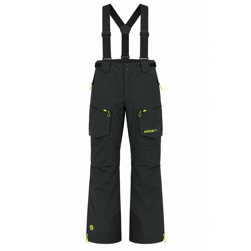 Moške smučarske hlače ELAN PADDED BLACK z vodnim stolpcem 20.000 mm in zračnostjo 30.000 g/m²/24 h. Tehnična membrana Tritech, zunanji material in podloga iz 100 % poliestra ter toplotno izolacijsko polnilo iz 60 % poliestra in 40 % volne zagotavljajo zaščito, toploto in udobje med smučanjem.