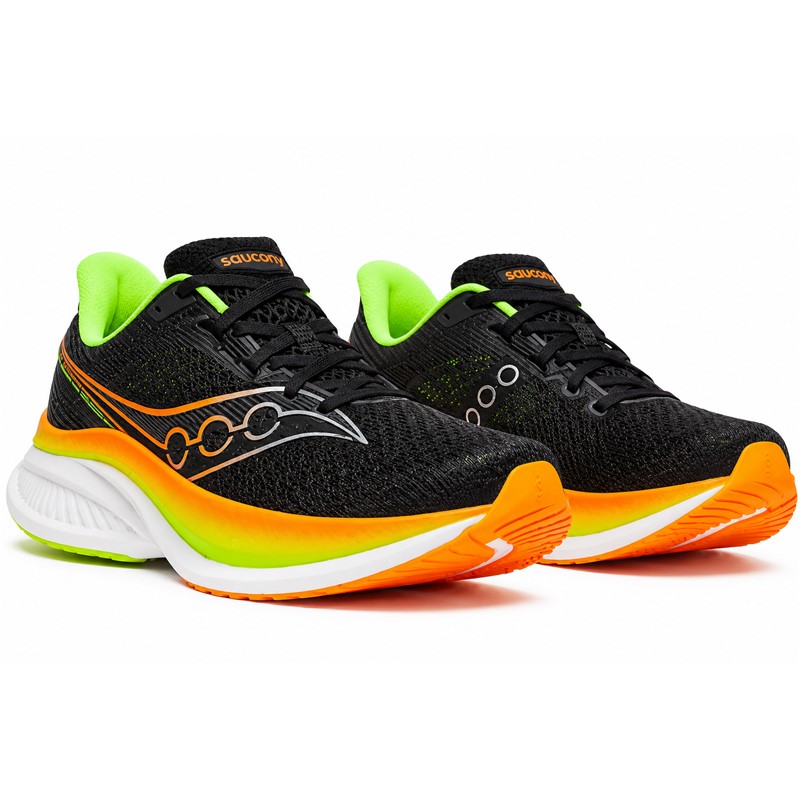Hitre in odzivne moške tekaške superge Saucony Endorphin Speed 5 s PWRRUN PB peno, poltogo najlonsko ploščo in SPEEDROLL tehnologijo za tempo treninge in tekmovanja.