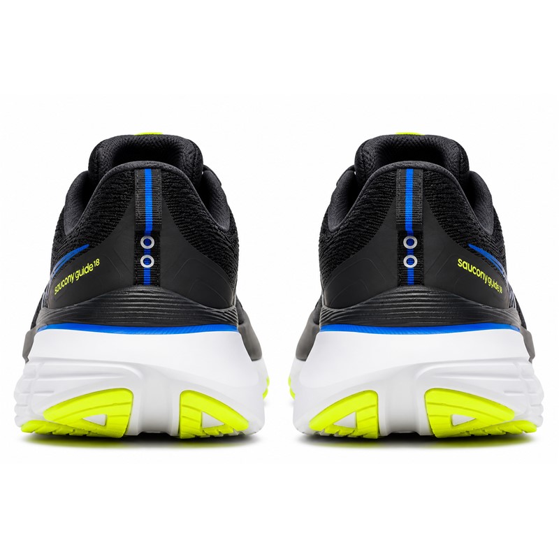 Stabilne in maksimalno udobne moške tekaške superge Saucony Guide 18 s CenterPath tehnologijo, PWRRUN blaženjem in PWRRUN  vložkom za vsakodnevne cestne teke.