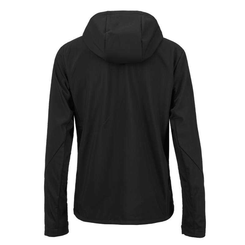 Softshell jakna Elan je zasnovana za dinamične aktivnosti in spremenljivo vreme. Izdelana iz raztegljive tkanine, nudi svobodo gibanja in udobje. Kapuca ščiti pred vremenskimi vplivi, medtem ko nastavljive manšete omogočajo prilagodljivo prileganje.