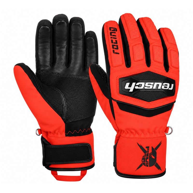 Otroške smučarske rokavice REUSCH WORLDCUP WARRIOR PRIME R-TEX® XT JUNIOR v barvni kombinaciji BLACK / WHITE / FLUO RED. Nepremočljiva in zračna membrana R-TEX® XT, izolacija TecFill™, dlan Quantum PU, mehka zaščita členkov in prstov, keramični potisk ter nastavljivo zapenjanje na ježka zagotavljajo funkcionalnost, toploto in športen videz med smučanjem.