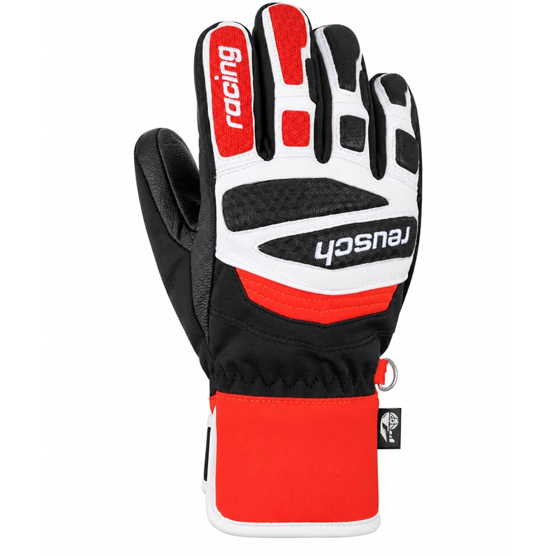 Otroške smučarske rokavice REUSCH WORLDCUP WARRIOR PRIME R-TEX® XT JUNIOR v barvni kombinaciji BLACK / WHITE / FLUO RED. Nepremočljiva in zračna membrana R-TEX® XT, izolacija TecFill™, dlan Quantum PU, mehka zaščita členkov in prstov, keramični potisk ter nastavljivo zapenjanje na ježka zagotavljajo funkcionalnost, toploto in športen videz med smučanjem.