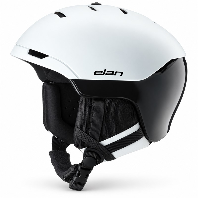 Smučarska čelada ELAN EON PRO v športni črno-beli barvni kombinaciji BLACK/WHITE. Dvojna zaščitna konstrukcija IRDS, tehnologija PC In-Mold, sistem BOA® 360 Fit, nastavljivo prezračevanje Adjustable Airstream, zračna podloga AirFlow in ušesne blazinice PureSound zagotavljajo udobje, funkcionalnost in sodoben športni videz. Zasnovano v slovenskih Alpah.