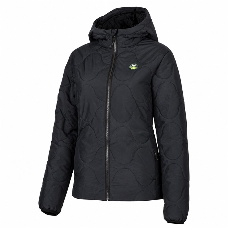 Ženska jakna ELAN DEMO W PADDED JACKET je lahka izolirana športna jakna s sintetičnim polnilom ALTO iz recikliranih materialov. Zunanji material iz 100 % najlona ima vodoodbojno površinsko obdelavo, ki pomaga ščititi pred rahlim dežjem in sneženjem. Jakna ima dva stranska žepa in nastavljiv spodnji rob. Primerna je za vsakodnevno uporabo, sprehode, potovanja in aktivnosti na prostem.